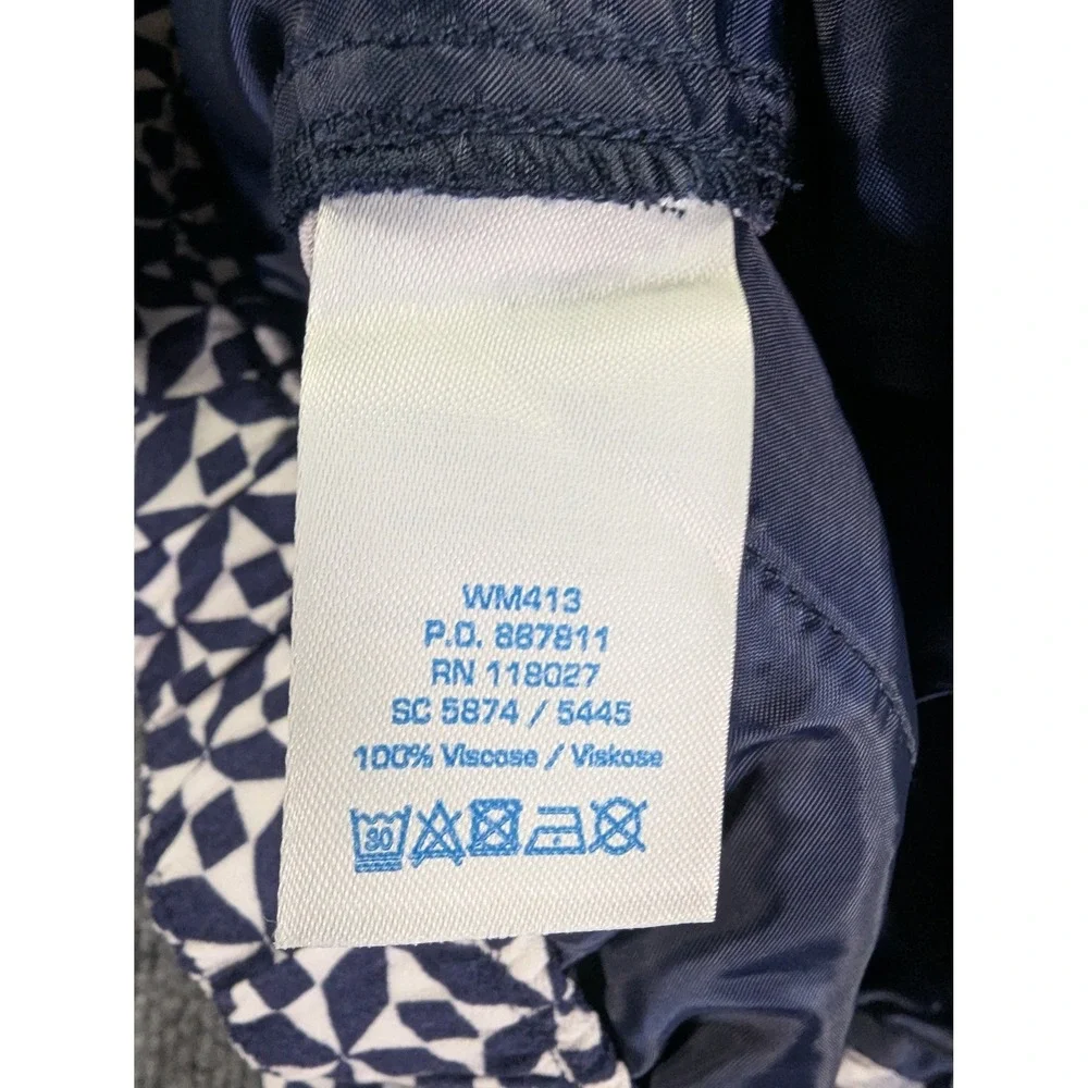 Boden WM413 Navy White Geometric Viscose Joggers Pants US 4R UK 8R